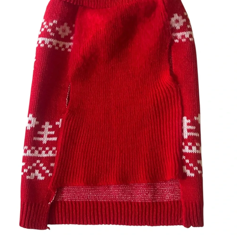 Festive Red 'Meowy Christmas' Holiday Sweater